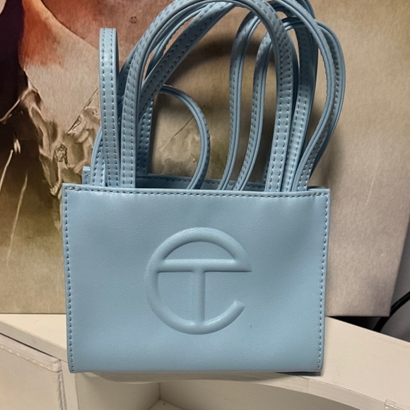 Telfar Sky Blue Mini Small Tote Bag Crossbody; worn twice!